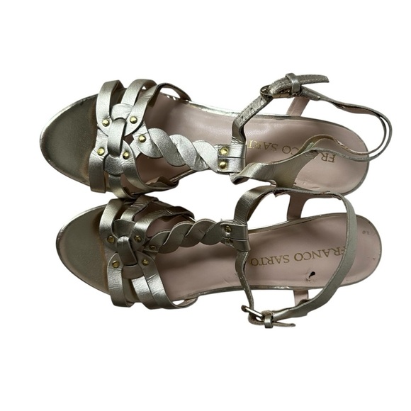 Franco Sarto Metallic Gold Suzy Cork Wedge Sandals, 7.5 - Picture 3 of 10